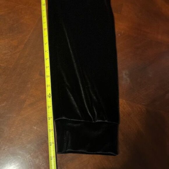 Black Velvet Drawstring Pants relaxed fit - Picture 6 of 6